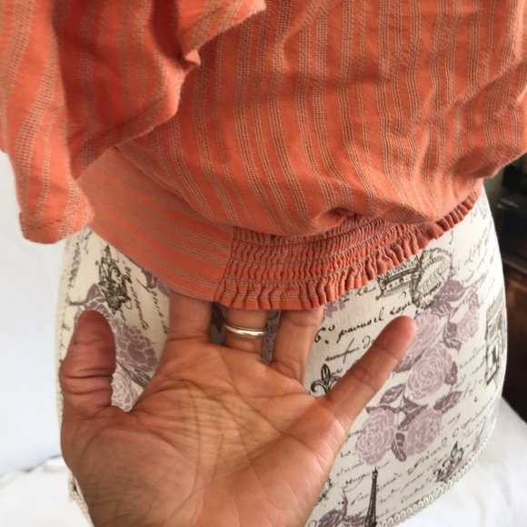 🦊FREE PEOPLE The Rosemary Ruffled Rust Tie Front Crop Top - Picture 5 of 8